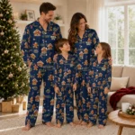 Denver Nuggets Long Pajama Set Customized Candy Scatter Blue Best Selling