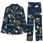 Denver Nuggets Long Pajama Set Personalized Cloud Stars Blue Best Selling