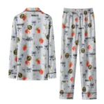 denver nuggets long pajama set personalized ribbon florals blue best selling.webp
