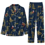Denver Nuggets Long Pajama Set Personalized Sprig Scatter Blue Best Selling