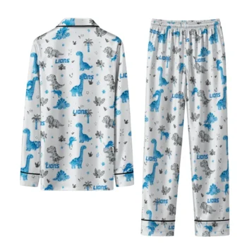 Detroit Lions Long Pajama Set Customized Character Scatter Fashion Forward