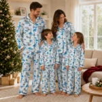 Detroit Lions Long Pajama Set Customized Character Scatter Best Selling