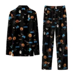 detroit lions long pajama set personalized icon confetti black best selling.webp