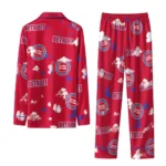 Detroit Pistons Long Pajama Set Custom Cloud Stars Red Best Selling