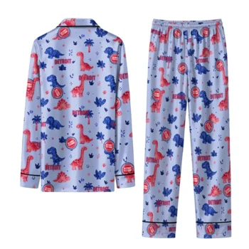 Detroit Pistons Long Pajama Set Customized Character Scatter Fashion Forward