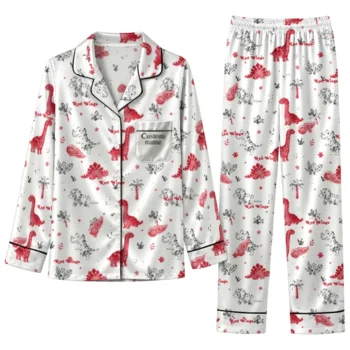 Detroit Red Wings Long Pajama Set Custom Character Scatter Best Selling