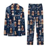 Detroit Tigers Long Pajama Set Custom Animal Scatter Navy Best Selling