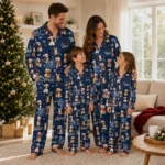 Detroit Tigers Long Pajama Set Custom Animal Scatter Navy Best Selling