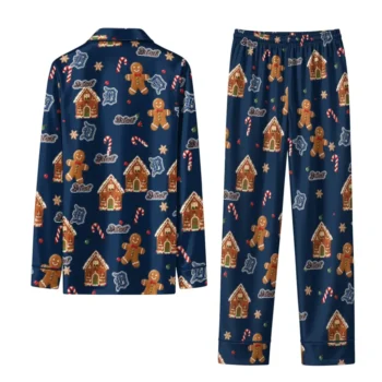 Detroit Tigers Long Pajama Set Customized Candy Scatter Navy Fashion Forward