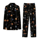 detroit tigers long pajama set customized icon confetti black best selling.webp