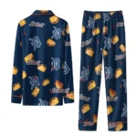 Detroit Tigers Long Pajama Set Customized Snack Scatter Navy Best Selling