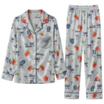 detroit tigers long pajama set personalized ribbon florals navy best selling.webp