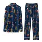 Detroit Tigers Long Pajama Set Personalized Sprig Scatter Navy Best Selling