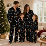 Drake Bulldogs Long Pajama Set Customized Icon Confetti Black Best Selling