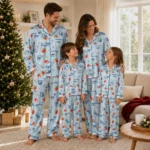 Drake Bulldogs Long Pajama Set Customized Ribbon Florals Blue Best Selling