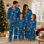 Drake Bulldogs Long Pajama Set Customized Sprig Scatter Blue Best Selling