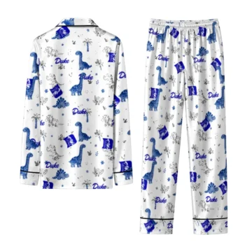 Duke Blue Devils Long Pajama Set Custom Character Scatter Fashion Forward