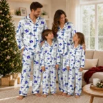 Duke Blue Devils Long Pajama Set Custom Character Scatter Best Selling