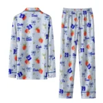Duke Blue Devils Long Pajama Set Custom Ribbon Florals Blue Best Selling