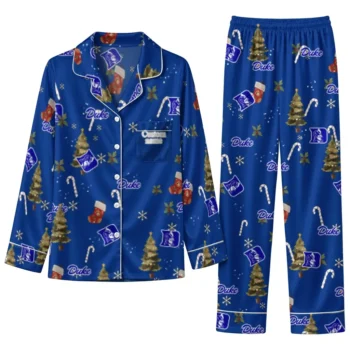 Duke Blue Devils Long Pajama Set Custom Sprig Scatter Blue Best Selling