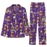 East Carolina Pirates Long Pajama Set Personalized Animal Scatter Purple Best Selling