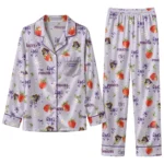 East Carolina Pirates Long Pajama Set Personalized Ribbon Florals Purple Best Selling
