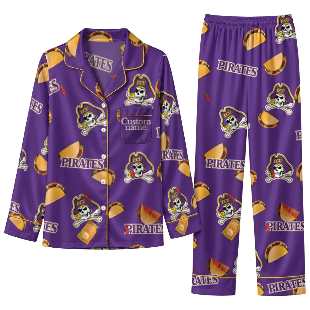 East Carolina Pirates Long Pajama Set Personalized Snack Scatter Purple Best Selling East Carolina Pirates Long Pajama Set Personalized Snack Scatter Purple Best Selling