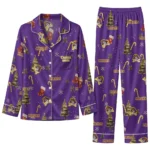 East Carolina Pirates Long Pajama Set Personalized Sprig Scatter Purple Best Selling