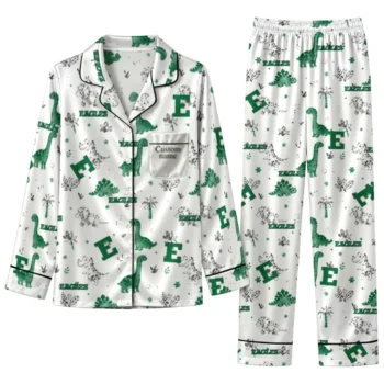 Eastern Michigan Eagles Long Pajama Set Personalized Character Scatter Best Selling