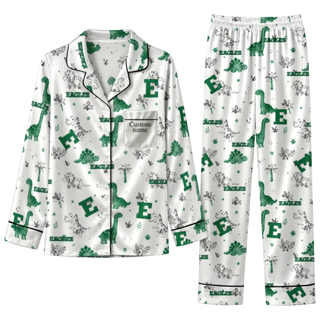Eastern Michigan Eagles Long Pajama Set Personalized Character Scatter Best Selling Eastern Michigan Eagles Long Pajama Set Personalized Character Scatter Best Selling