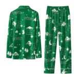 Eastern Michigan Eagles Long Pajama Set Personalized Cloud Stars Green Best Selling