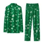 Eastern Michigan Eagles Long Pajama Set Personalized Heart Charms Green Best Selling