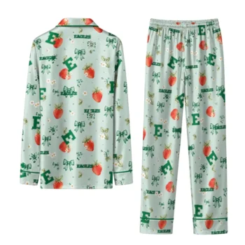 Eastern Michigan Eagles Long Pajama Set Personalized Ribbon Florals Green Fashion Forward