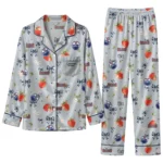 edmonton oilers long pajama set custom ribbon florals blue best selling.webp