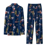 Edmonton Oilers Long Pajama Set Custom Sprig Scatter Blue Best Selling