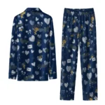 Fiu Panthers Long Pajama Set Custom Heart Charms Blue Best Selling