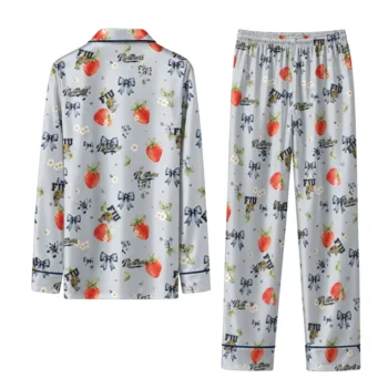Fiu Panthers Long Pajama Set Custom Ribbon Florals Blue Fashion Forward