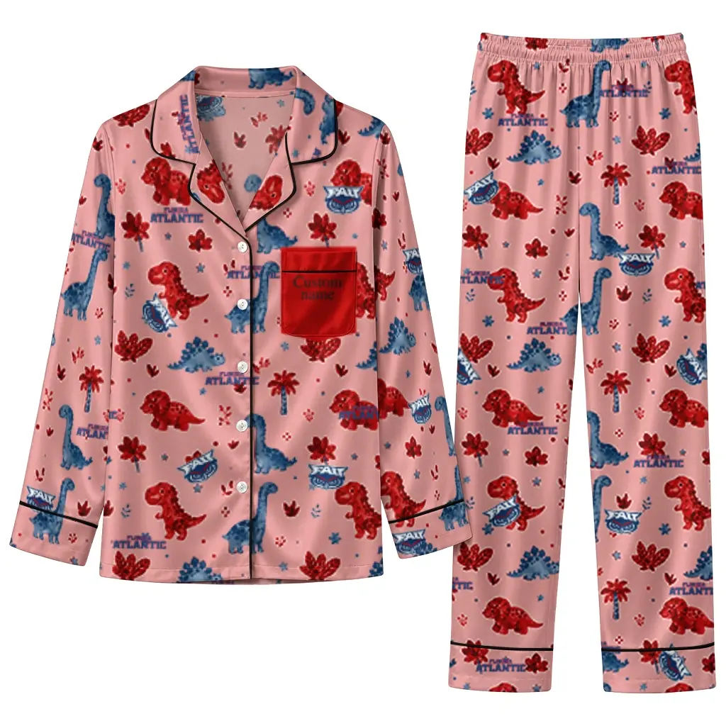 Florida Atlantic Owls Long Pajama Set Personalized Character Scatter Best Selling Florida Atlantic Owls Long Pajama Set Personalized Character Scatter Best Selling