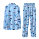 Florida Atlantic Owls Long Pajama Set Personalized Ribbon Chains Blue Best Selling