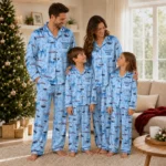 Florida Atlantic Owls Long Pajama Set Personalized Ribbon Chains Blue Best Selling