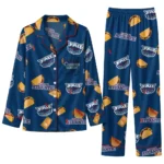 Florida Atlantic Owls Long Pajama Set Personalized Snack Scatter Blue Best Selling