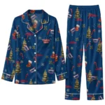 Florida Atlantic Owls Long Pajama Set Personalized Sprig Scatter Blue Best Selling