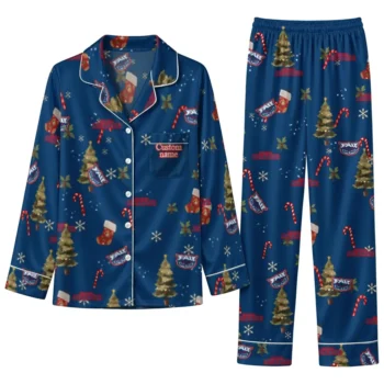 Florida Atlantic Owls Long Pajama Set Personalized Sprig Scatter Blue Best Selling