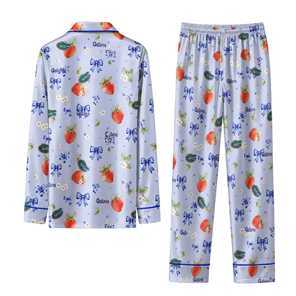 Florida Gators Long Pajama Set Customized Ribbon Florals Blue Fashion Forward Florida Gators Long Pajama Set Customized Ribbon Florals Blue Fashion Forward