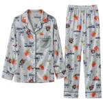 florida panthers long pajama set customized ribbon florals red best selling.webp