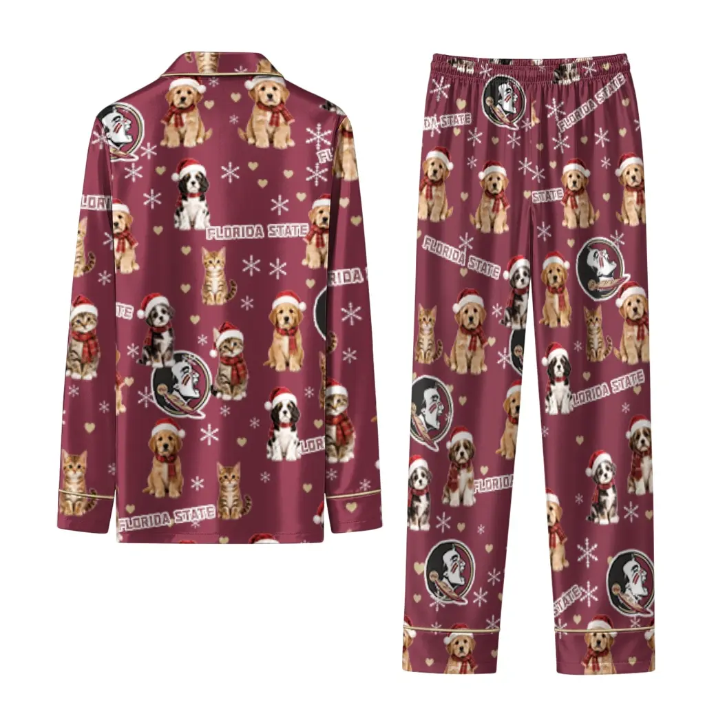 Florida State Seminoles Long Pajama Set Personalized Animal Scatter Garnet Fashion Forward Florida State Seminoles Long Pajama Set Personalized Animal Scatter Garnet Fashion Forward