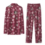 Florida State Seminoles Long Pajama Set Personalized Heart Charms Garnet Best Selling