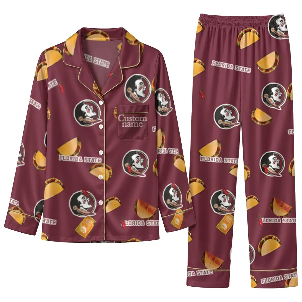 Florida State Seminoles Long Pajama Set Personalized Snack Scatter Garnet Best Selling Florida State Seminoles Long Pajama Set Personalized Snack Scatter Garnet Best Selling