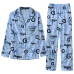 Georgetown Hoyas Long Pajama Set Personalized Ribbon Chains Blue Best Selling