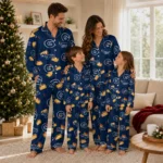 Georgetown Hoyas Long Pajama Set Personalized Snack Scatter Blue Best Selling